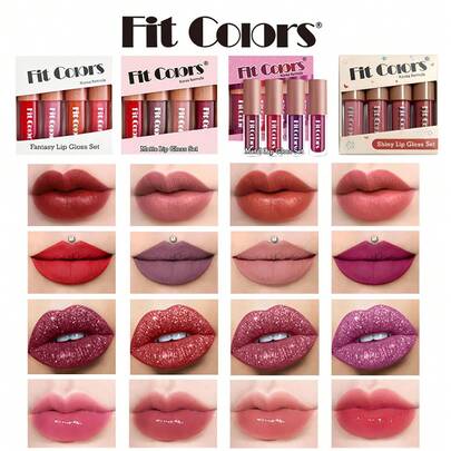  16 ชิ้น Fit Colors ชุดลิปกลอส, มีทั้งเนื้อแมท, กลิตเตอร์ และกลอสซี่, สีไม่ซ้ำกัน เหมาะสำหรับผู้เริ่มต้น, ครอบคลุมทุกโอกาสตั้งแต่เดทไปจนถึงการเดินทางไปทำงานและปาร์ตี้!