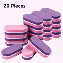 ART LALIC 10/20 piezas Mini bloque de pulido de uñas, archivos de esponja de doble color para pulir y lijar, herramienta de pedicura y manicura, suministros y accesorios para salón de acrílico y gel - Multicolor - Ver 7
