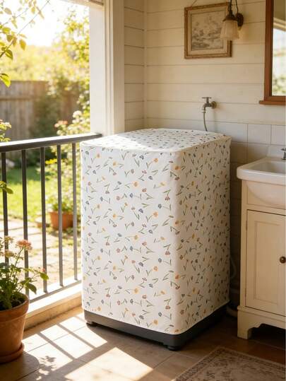 1件装耐用防褪色洗衣机罩，采用时尚的花卉和几何图案设计，适用于上开式洗衣机。多种鲜艳的颜色和款式可供选择，是阳台和客厅装饰的理想之选。