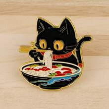 Ghim cài áo hình động vật dễ thương: Mèo, Cáo, Bướm, Gấu trúc, Cây thông, Ghim cài ve áo, Huy hiệu cài áo, Phụ kiện quần áo, Trang sức thời trang, Quà tặng - Vàng - Xem 9