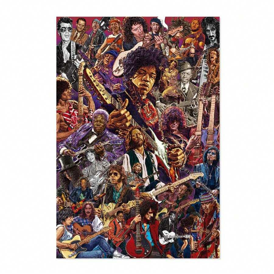 Ecommerc3 Póster Decorativo Guitarristas Legendarios, Lámina Musical con Diseño Rock, 91,5x61 cm, ideal para Decoración del Hogar - Opción 3 - Ver 1