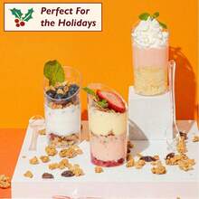 Bộ 100/50/40/30/20/10 chiếc ly mousse nghiêng, ly tráng miệng, ly bánh trong suốt (ly shot tráng miệng) dùng cho tiệc cưới, sữa chua, panna cotta Ý, bánh phô mai, pudding, thạch và mousse khai vị. - trong suốt - Xem 6