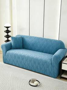 1 bộ bọc ghế sofa co giãn bằng vải lông mềm mại họa tiết lá xanh (bao gồm 1 vỏ gối), phong cách hiện đại Bắc Âu, chất liệu polyester chống bụi, chống trượt, dày dặn, phù hợp với sofa 1/2/3/4 chỗ ngồi, đặc biệt thích hợp cho trang trí sofa mùa thu/đông. - Màu xanh lam - Xem 5