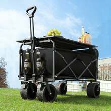 多功能大容量推拉折叠手推车，可折叠露营手推车，轻便易携，配备全地形轮，适用于露营、超市购物、旅行、园艺、购物、海滩、草坪、运动、野餐、食品运输、钓鱼等场合。 - 多重規格 - 查看 2