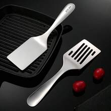 Bộ 1/2 chiếc xẻng nướng phẳng bằng thép không gỉ, thích hợp để nướng bít tết, bánh kếp và teppanyaki. Dụng cụ nhà bếp bền bỉ, xẻng nấu ăn. - Nhiều màu - Xem 4