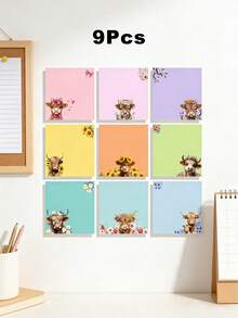 1/3/9 tờ giấy ghi chú hình mèo dễ thương, nam châm dán tủ lạnh, nhãn dán bảng ghi nhớ, giấy ghi nhớ học tập, đồ dùng học tập, văn phòng phẩm gia đình/văn phòng. - Bò cao nguyên A - Xem 10
