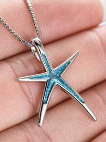 1pc Cute Starfish Pendant Necklace, Suitable For Women, Ideal For Wedding, Engagement, Anniversary, Party, Vacation, Valentine's Day Gift - 1# - View 6