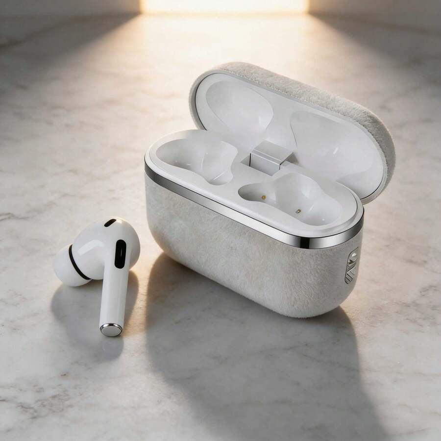 Auriculares inalámbricos Bluetooth con textura de cuero, auriculares deportivos para juegos con micrófono y reducción de ruido - Ver 1