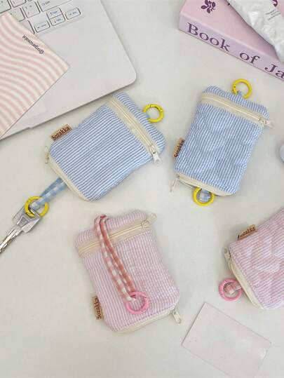 1Pc Korean Ins Style Soft Material Keys Bag For Students, Outdoor Key Storage Hanging Pouch, Key Case, Lipstick Bag, Coin Purse, Earphone Storage Bag, Cute Small Travel Storage Pouch ,Mini Cosmetic Bag, Multi-Functional Storage Bag Clutch With Zipper Closure For Keys, Coin, Hair Clips, Jewelry, Earphones, Small Items Mother Day's Gift Bridesmaid Gifts Gift For Women Teachers Gift Travel Essentials Cruise Essentials Outdoor Essentials Home Decor