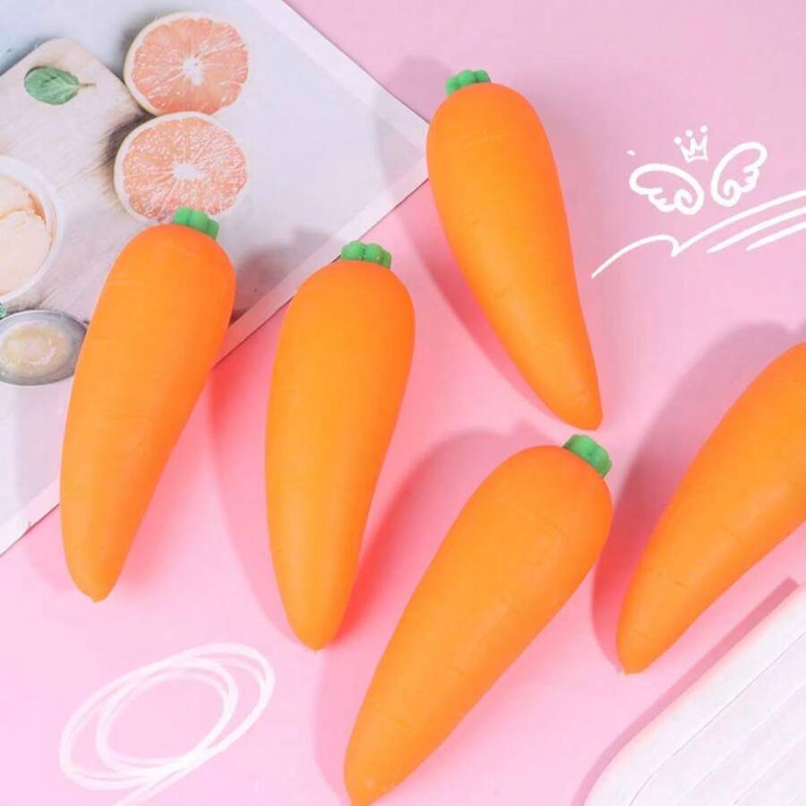 1pc Creative Carrot Squeeze Stress Relief Toy, Realistic Vegetable Slow Rebound Squishy Stress Toy, Perfect Gift For Birthday, Christmas, Halloween, Collection - Multicolor - View 1
