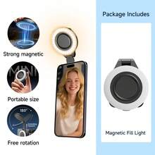 AXNEN Đèn selfie từ tính, đèn selfie sạc điện thoại, độ sáng điều chỉnh được, phù hợp với , điện thoại thông minh, máy tính xách tay, chụp ảnh, máy quay phim, tuyệt vời cho ảnh selfie trang điểm. - Đèn chiếu sáng - Xem 13