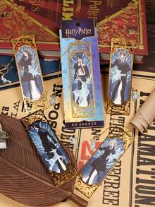 Harry Potter 1个哈利波特守护神咒金属书签，魔法系列哈利、罗恩、赫敏、斯内普、卢娜山谷书签，带链，文具周边礼品，适合读书俱乐部、读者、生日、节日、作家、书迷、朋友、老师、学生[官方授权] - A - 查看 5