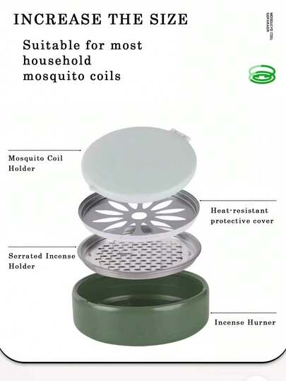 Khay đốt hương có vách ngăn cuộn hương - Giá đỡ hương, dùng cho sân hiên, vườn, cắm trại và trang trí trong nhà/ngoài trời, giá đỡ hương chắc chắn.