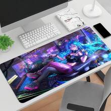 RGB Anime Cyberpunk Mouse Pad, Kawaii Anime Girl Desk Mat, XXL Futuristic Gaming Desk Mat, Cute Japanese Desk Decor - RGB(港幣 202.77 - 港幣 582.31) - 查看 3