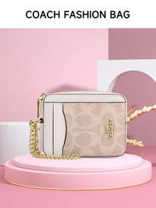 Coach Billetera minimalista para mujer con 8 ranuras para tarjetas, bloqueo RFID y cadena para llaves - Albaricoque - Ver 7