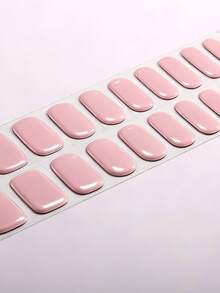 Showyboo Semi-Cured Gel Nail Stickers 20pcs, Translucent Soft Solid Color Design, Protects Natural Nails, UV Lamp Required, Versatile For All Seasons, Suitable For Home Leisure, Wedding Looks, Weekend Gatherings And Vacations - Multicolor - View 4