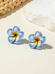 imoli 1 Đôi bông tai hình hoa cúc bằng nhựa mềm mại, thích hợp cho nữ, quà tặng cho mùa tốt nghiệp. - Nhiều màu - Xem 5