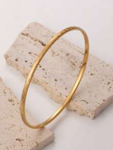 Brazalete de acero inoxidable chapado en oro de 18K con textura vintage y diseño de múltiples capas - Diseño de tono dorado lujoso adecuado para uso diario, fiestas y vestimenta formal - Dorado - Ver 17