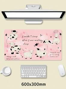 1 pieza, alfombrilla de ratón de cuero sintético con estampado de conejo rosa de dibujos animados para portátil y escritorio, antideslizante y resistente a las manchas, lavable, rosa grande, estilo lindo de chica, adecuada para escenas de juego/oficina/estudio, regalos de cumpleaños, regalos de graduación, cuadrada, redonda. - Ver 16