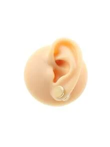 2件装朋克风不锈钢焊接圆环男女通用哑铃杠铃圆形耳钉耳骨耳廓穿孔饰品 - Stud Earring - 查看 11