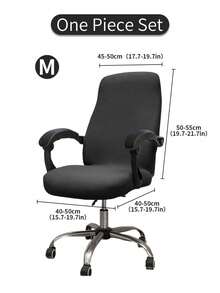 1 pieza Funda de silla de oficina de unicolor, impermeable y de seda de leche, con elástico, extraíble y lavable, adecuada para oficina, bar, dormitorio, silla de juegos, decoración del hogar - Multicolor - Ver 14