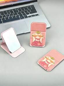 Gương gấp hình thỏ sơn dầu, chống sốc, viền đầy đủ, di động, thích hợp cho ký túc xá sinh viên, bàn làm việc văn phòng, trang điểm. - Nhiều màu - Xem 4