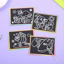 DIY Scratch Art Toy Set, Magic Painting Paper With Scratch Pen & Wooden Pencil, Creative Coloring Craft Kit, Fun Art Gift For Children - Color - View 7