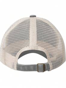 Agv New Printed Breathable Leisure Washed Denim Mesh Baseball Cap - Grey - View 4