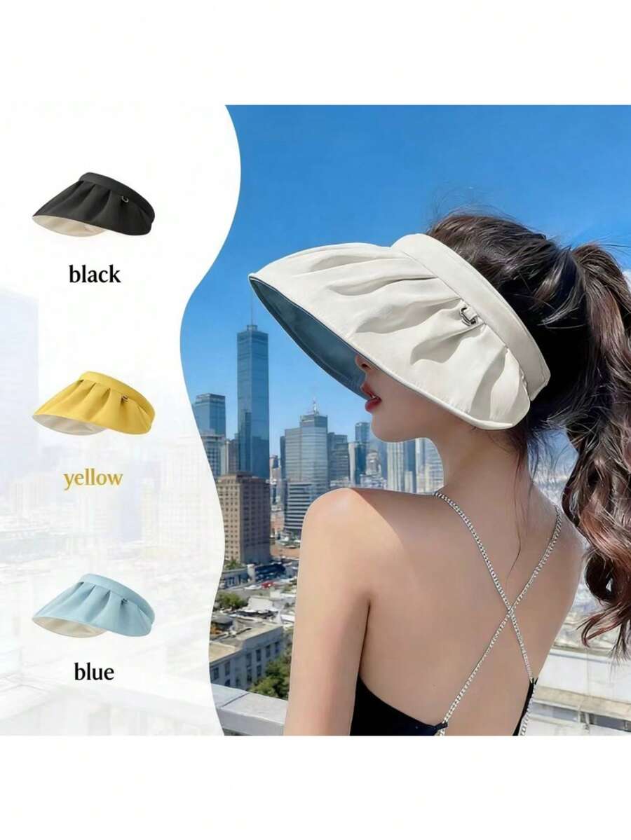 Mũ lưỡi trai che nắng mùa hè, thích hợp cho bãi biển, đạp xe, che nắng, nhẹ và thoáng khí, tạo cảm giác thon gọn. - Nhiều màu - Xem 1