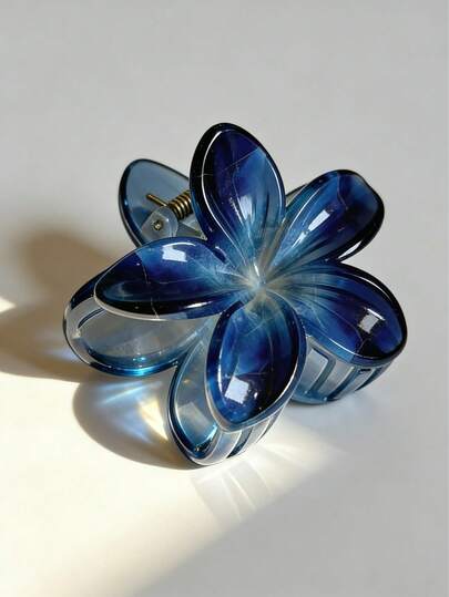 1 chiếc kẹp tóc hình hoa giấy ombre xanh tím, kẹp tóc acetate thanh lịch, kẹp cá mập mềm mại cho kiểu tóc búi cao, phụ kiện tóc hoa độc đáo, kẹp tóc nửa buộc nhẹ nhàng, đa năng cho đi làm, hẹn hò, đi biển, tụ họp bạn bè và nơi làm việc.