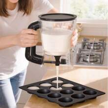 1 cái dụng cụ rót bột bánh cupcake bằng nhựa chống dính EasyBake - Tiết kiệm không gian, dễ rót, dùng cho bánh cupcake, bánh waffle, bánh ngọt, bánh pancake - Dụng cụ làm bánh bền, dễ vệ sinh, không cần pin. - 1,1L-2L - Xem 7