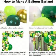 119pcs Jungle Party Balloons Garland Arch Kit Green Balloons Arch Dinosaur Party Decoration With Artificial Tropical Palm Leaves For Jungle Party, BabyShower, Birthday Party And Animal Theme Party - Jungle Party Balloons Set - View 5