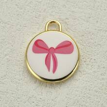 1 件甜美粉色系列 DIY 首饰吊坠，草莓/花朵/蜗牛/靴子/蝴蝶结/爱心珐琅元素，少女风百搭吊坠配件 - 印刷粉紅色 - 查看 18