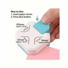 3-In-1 Mini Corner Rounder, R4/R7/R10mm Corner Cutter, DIY Paper Trimmer, Card Scrapbook Hole Punch - Multicolor - View 5