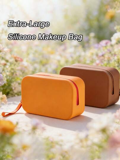 1 túi đựng đồ vệ sinh cá nhân bằng silicon mềm, túi đựng đồ chống thấm nước cỡ lớn, túi đựng mỹ phẩm bằng silicon dẻo, túi đi biển ngoài trời cỡ lớn, túi đựng đồ vệ sinh đa năng, ví đựng tiền xu và thẻ, hộp đựng đồ trang điểm, hộp đựng trang sức, túi đựng đồ dùng du lịch và sắp xếp đồ đạc.