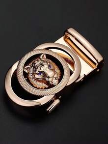 男士新款自动扣字母休闲韩版腰带，时尚商务青年社交媒体达人 - 彩色 - 查看 6