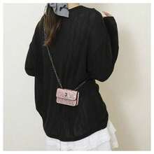 Color Block Mini Quilted Crossbody Bag For Women  Unique Chain Purse Cute Square Shoulder Bag- - 亮片粉 - 查看 2