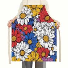 1pc Beautiful Floral Pattern Kitchen Apron, Suitable For Kitchen, Living Room, Dining Room, Hotel, Outdoor BBQ And Other Scenarios, Made Of 100% Polyester, Machine Washable - Multicolor - View 2