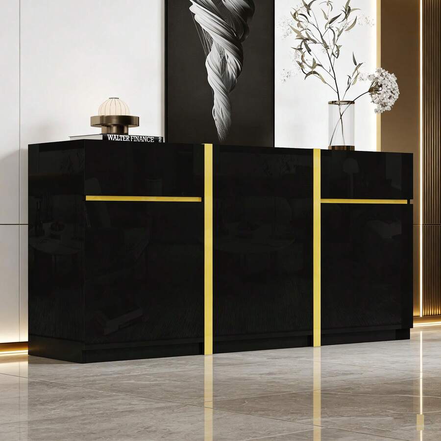 Buffets & Sideboards - Black + MDF + Particle Board - View 1