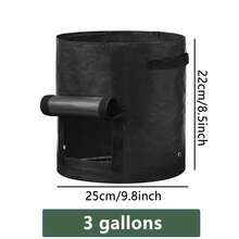 3个装3加仑土豆种植袋，带开口，也可用于种植土豆、胡萝卜、西红柿和洋葱 - 綠色 - 查看 7