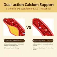 Supplement Vitamin D3K2, 250 Veggie Softgels, 2 In 1 (5000 D3+100mcg K2 MK7)| Healthy Bones, Teeth, Heart, Immune System Healthcare Dietary Fitness Edible - 一 - 查看 4