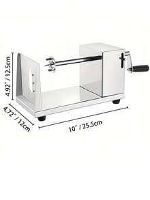 不锈钢手动螺旋土豆切片器，DIY切丝器，适用于家庭厨房、烧烤、胡萝卜、黄瓜等。 - 銀色 - 查看 10