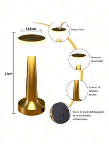 Lámpara De Mesa Para Restaurante Ambiente Ambiente Led - Dorado - Ver 7