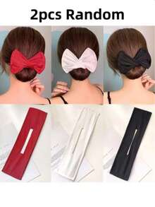 2件套慵懒发型造型工具，扭发髻器，蝴蝶结发饰 - 彩色 - 查看 7
