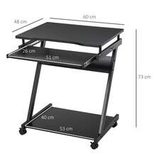 HOMCOM Roller Computer Table - A - View 7