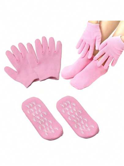 1 Pair Manicure Moisturizing Gloves & Socks, Gel Moisturizing Spa Gloves And Socks Set, Gel Socks And Gel Gloves Nail And Foot Care Tools
