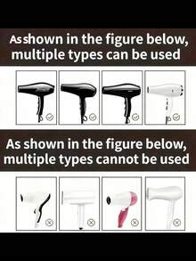 通用吹风机扩散器配件，适用于直径 1.4 至 3.15 英寸的吹风机，适合卷发和自然波浪发质（黑色） - 黑色 - 查看 5