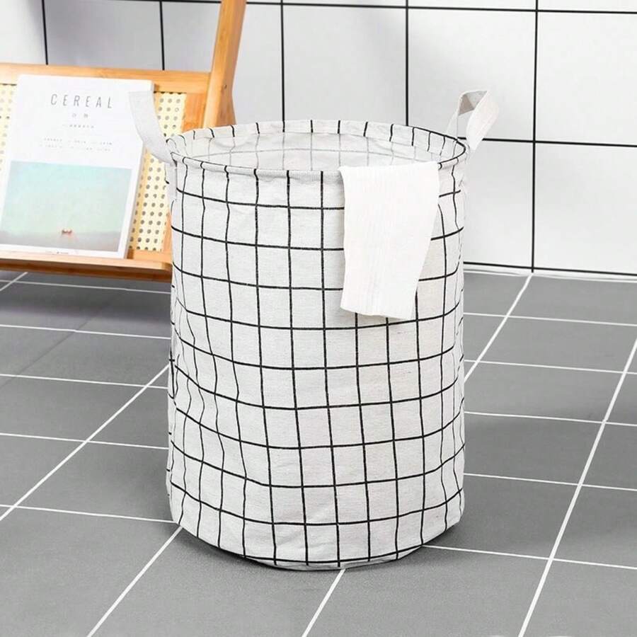 White Or Gray Laundry Basket With A Foldable Design For Easy Storage; Its Large Capacity Can Hold Dozens Of Items For Your Daily Laundry. - 白色 - 查看 1