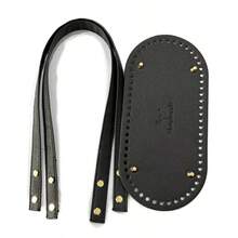 No-Sew PU Leather Crochet Bag Making Kit, Includes Oval Base Shaper, Replaceable Strap Handles, And 8 Snap-In Rivets, Suitable For Handmade Tote Bag, Handbag DIY, Pre-Drilled Holes For Easy Assembly, PU Leather Accessories, DIY Wallet Making - A - View 8