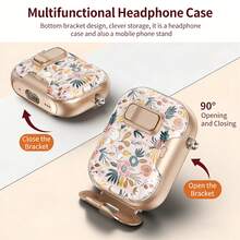 Bộ 1 ốp bảo vệ có chân đế cầu vồng mới, được sơn màu, tương thích với Apple Pro 3, ốp tai nghe được sơn màu, tương thích với tai nghe Apple thế hệ thứ 4. - Nhiều màu - Xem 6